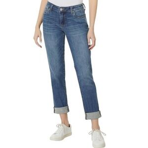 Kut Catherine Boyfriend Jeans Denim Mid Rise Medium Wash Sz 12